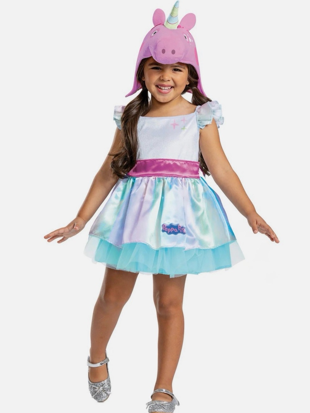 Peppa Pig Pink & Aqua Pastel Unicorn Costume Dress with Headpiece